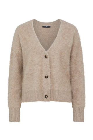 Brushed Cashwool V Cardigan - Mink | Cable Melbourne