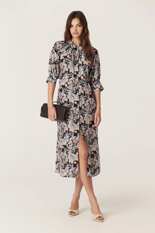 Leigh Midi Dress - Orchid Print | Cable