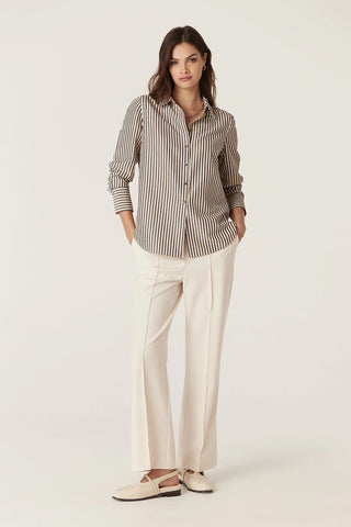 Jamie Stripe Shirt - Khaki Stripe | Cable