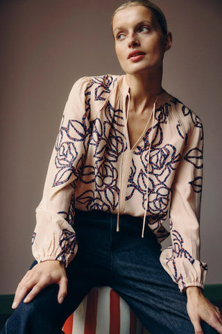 Bloom Blouse - Stencil Floral | Cable