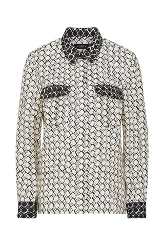Hamilton Blouse - Ivory Geo Print | Cable Melbourne