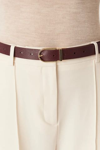 Reversible Belt - Ecru and Port | Cable Melbourne