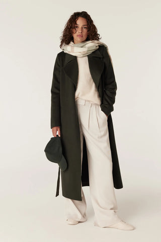 Pure Wool Scarf - Sage Check | Cable Melbourne