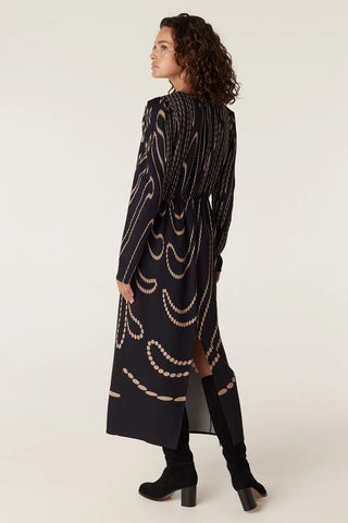 Margaux Dress - Navy Camel Spot | Cable Melbourne