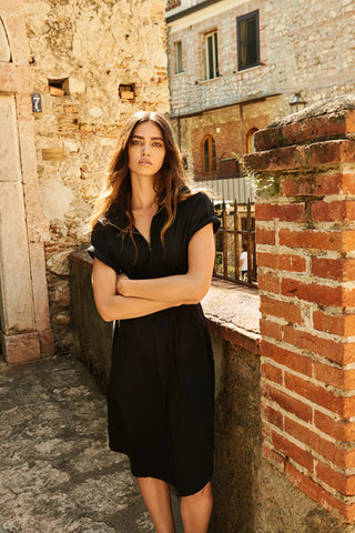 Half Zip Dress – French Navy | Mela Purdie