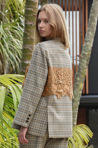 Lace the Day Jacket – Brown Check | Cooper