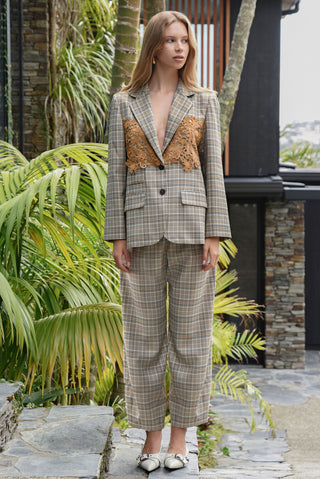 Lace the Day Jacket – Brown Check | Cooper