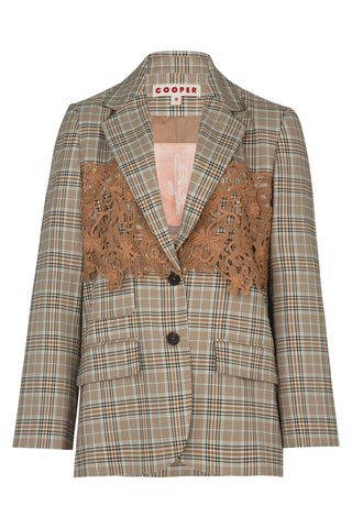 Lace the Day Jacket – Brown Check | Cooper