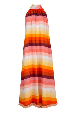 Tie of Relief Dress - Ombre orange