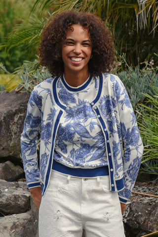 Feeling Blue-tiful Cardigan – Blue & White | Coop