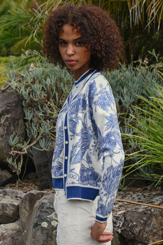 Feeling Blue-tiful Cardigan – Blue & White | Coop