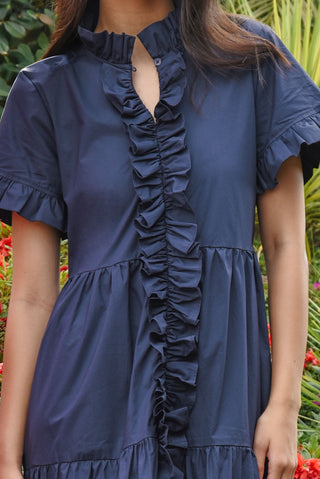 Frillaxed Dress – Navy | Coop