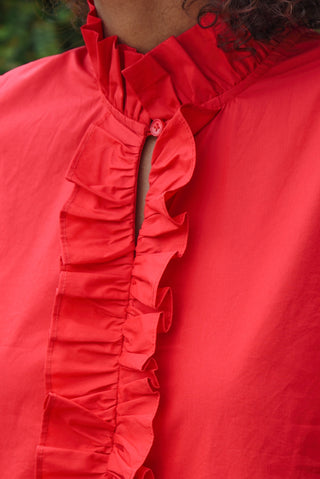 Frillaxed Dress – Red | Coop