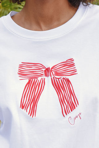 Gotta Bow T-Shirt – White & Red | Coop