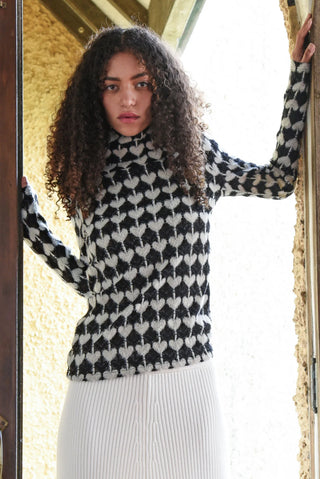 Heart Work Top - Black & Cream | Cooper