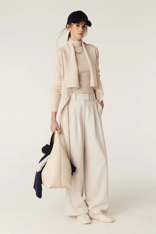 The Beaumont Merino Cardigan - Oatmeal | Cable Melbourne