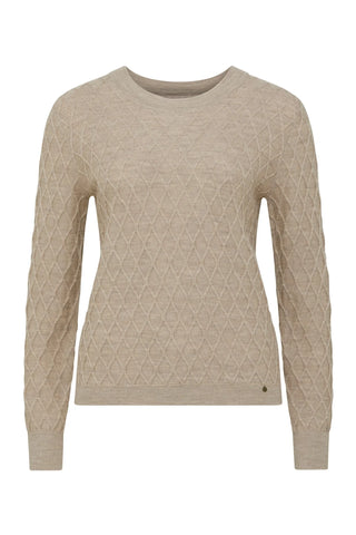 The Hampden Merino Jumper - Pebble | Cable Melbourne