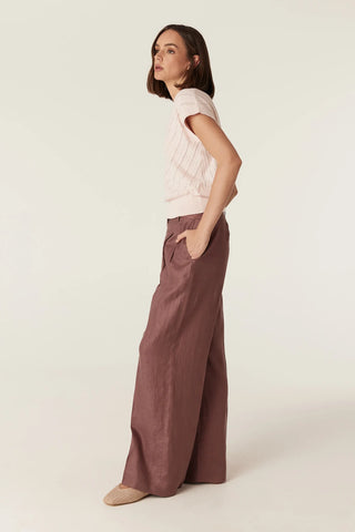 Cotton Cashmere V-Neck Top - Pale Pink | Cable