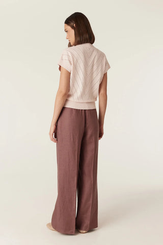 Cotton Cashmere V-Neck Top - Pale Pink | Cable