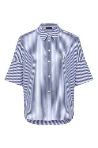 Cove Boxy Shirt - Blue Stripe | Cable