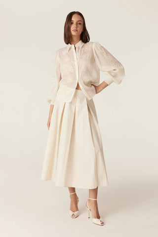 Faith Embroidered Blouse – Ecru | Cable Melbourne