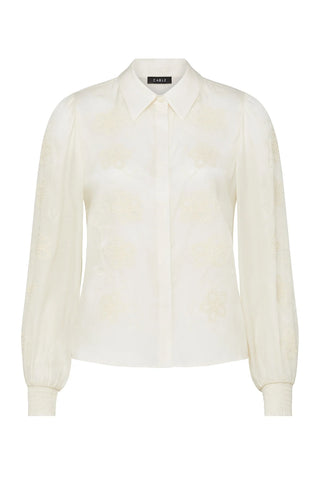 Faith Embroidered Blouse – Ecru | Cable Melbourne