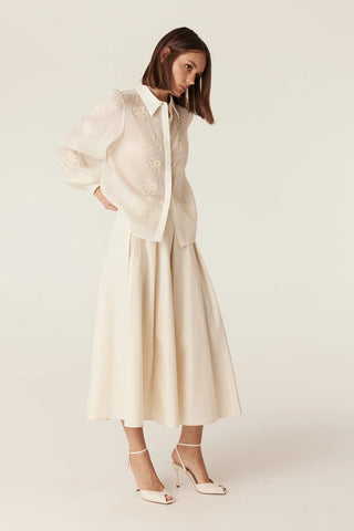Faith Embroidered Blouse – Ecru | Cable Melbourne