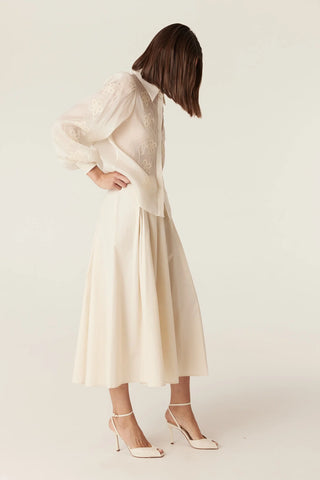 Faith Embroidered Blouse – Ecru | Cable Melbourne
