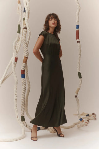 Muse Dress – Dark Green | Cable Melbourne