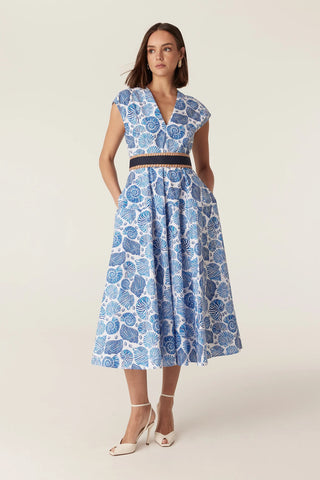 Monique Dress - Blue Shell Print | Cable