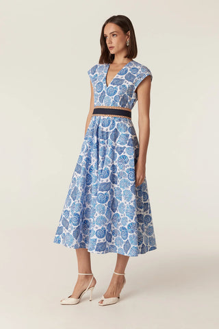 Monique Dress - Blue Shell Print | Cable