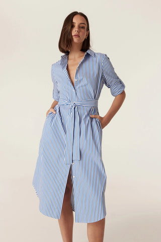 Portsea Shirt Dress - Blue Stripe | Cable