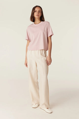 Pima Cotton Boxy Tee - Pale Pink | Cable