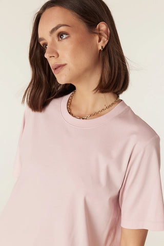 Pima Cotton Boxy Tee - Pale Pink | Cable