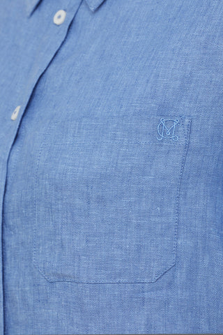 Pure Linen Shirt Dress - Blue | Cable