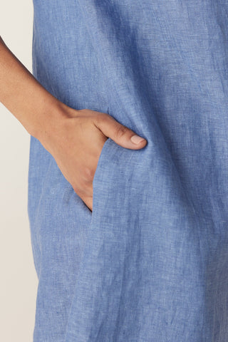 Pure Linen Shirt Dress - Blue | Cable