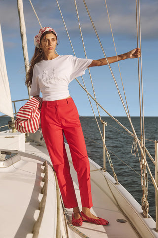 Aldo Sateen Pant - Red | Cable