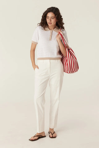 Aldo Sateen Pant - White | Cable
