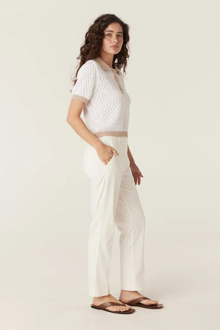 Aldo Sateen Pant - White | Cable