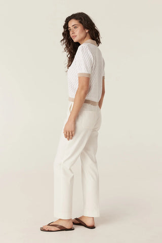 Aldo Sateen Pant - White | Cable