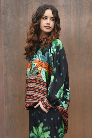 Behind Her Back Shirt Stripe - Leopard | Curate by Trelise Cooper