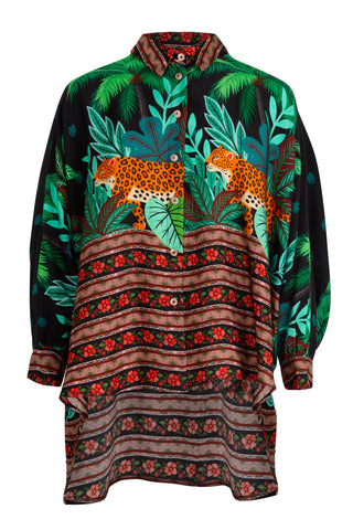 Behind Her Back Shirt Stripe - Leopard | Curate by Trelise Cooper