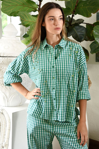 Under the Sun Shirt – Green Gingham | Curate