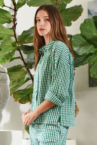 Under the Sun Shirt – Green Gingham | Curate