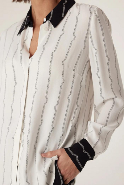 Cable - Allegra Stripe Blouse - Pulse Print