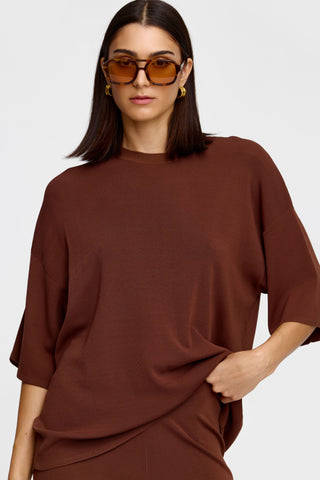 Camden Knit Tee - Chocolate | Kinney