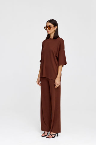 Camden Knit Tee - Chocolate | Kinney