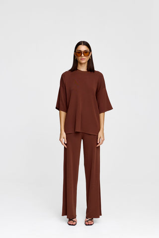 Camden Knit Pant - Chocolate | Kinney