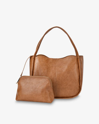 Capri Shoulder Bag - Tan Pebble | Elms+King