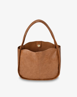 Capri Shoulder Bag - Tan Pebble | Elms+King